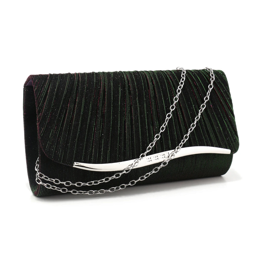 Purple Color New Color Ruched Women Evening Bags Glitter Fashion Envelope Design Cover Handbags With Shoulder Purse Clutch Purse