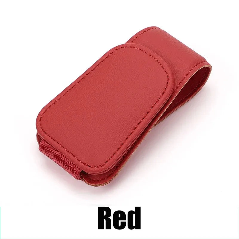 Car Glasses Holder Universal Sun Visor Clip Sunglasses Holder Microsoft  Leather Eyeglasses Hanger Ticket Clip glasses Mount