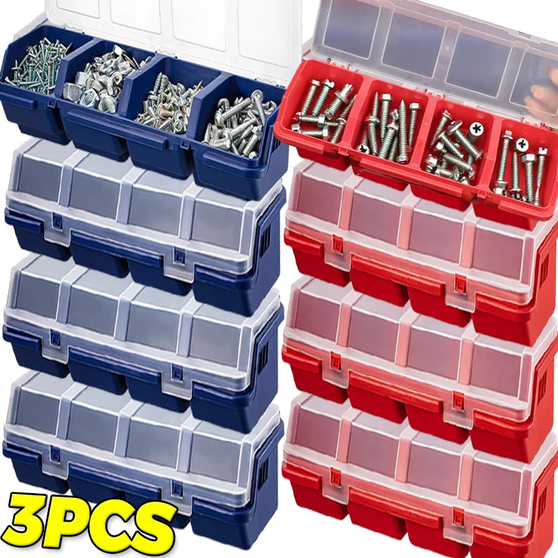Part Storage Box Screw Organizer Tool Multi-Compartment Organizer Box for Screw Small Part Plastic Jewelry Hardware Storage Case