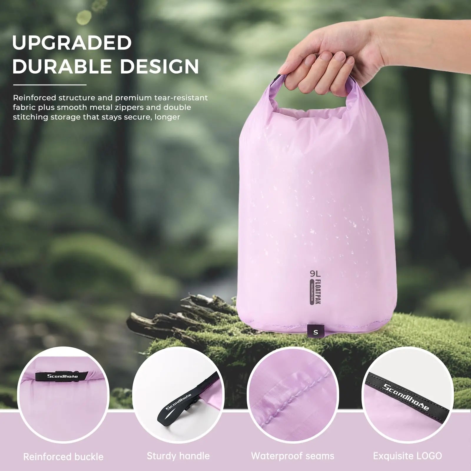 Ultralight Waterproof Dry Bag PU8000MM Swimming Camping Hiking Storage Pouch Travel Luggage Organizer Clothes Sack 9L 15L 20L