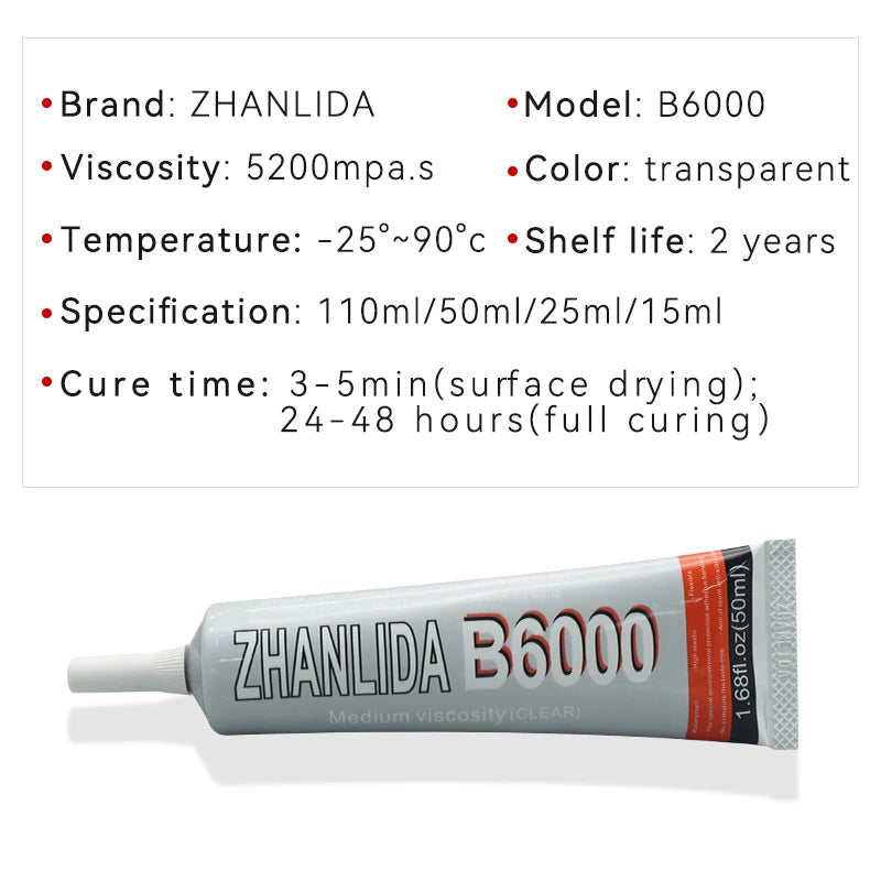 B6000 15ml 25ml 50ml 110ml Liquid Glue DIY Handmade Jewelry Rubber Wood Plastic Diamond Glue Epoxy Resin Adhesive