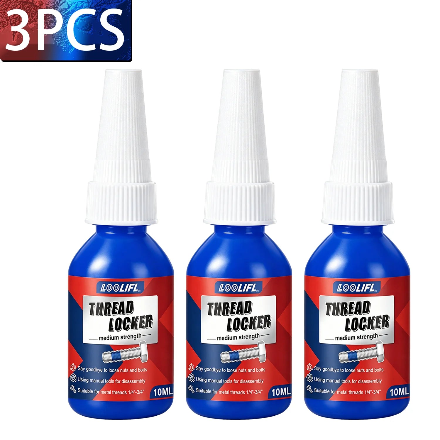 High Medium Strength Threadlocker 243 271 Bolt Anti-Loose Seal Glue Oil Heat Vibration Resistant Metal Thread Compound 50ML 10G