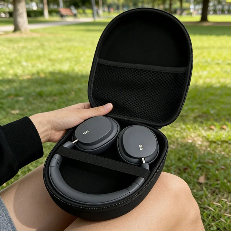 1 Pack Large Black EVA Hard Storage Case Shockproof Waterproof Multifunctional Zipper Protective Bag for Headphones Camera USB D