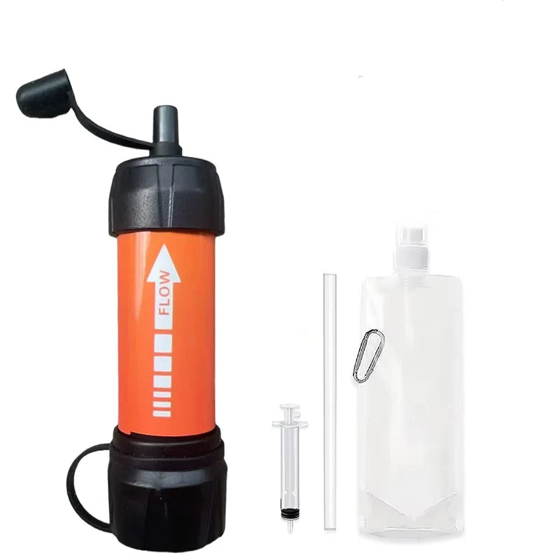 Outdoor Portable Water Filter for Hiking Camping & Emergency Survival Purifies Water Source On-The-Go Emergency & Disaster
