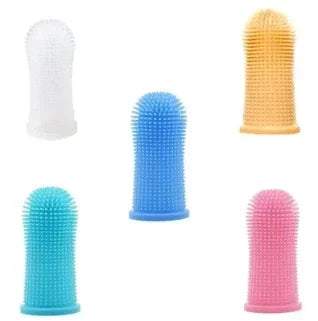 Pet Finger Toothbrush Kit Non-Toxic Silicone Dental Cleaning Tool for Dogs Cats Puppies Tartar Removal Bad Breath Care Cleaning
