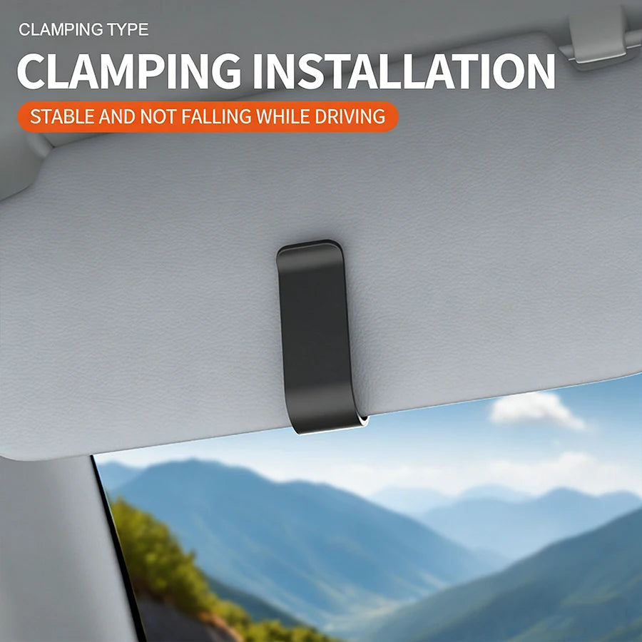 Car-Mounted Glasses Clip, Multi-Functional Back Clip Type Snap-On Sunglasses Holder, Visor Sunglasses Storage