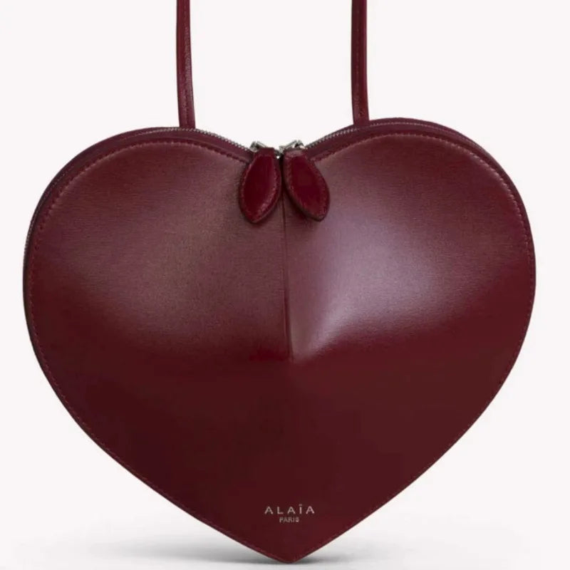 Alaialove bag genuine leather shoulder armpit crossbody bag niche style high quality stereo heart-shaped bag women's bag