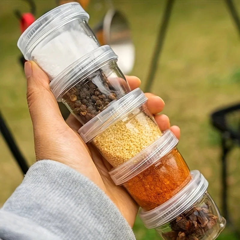 3/5pcs Portable Travel Camping Spice Jar Kit Spice Container Bag Clear Seasoning Bottles Travel Spice Condiment Container Set