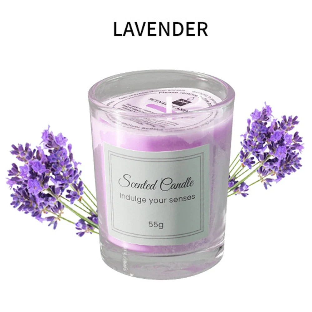 1pcs Premium Aromatherapy Candle Gift Box Comes with Glass Cup Smokeless Soy Wax Aromatherapy Candle Day Christmas Valentine’s