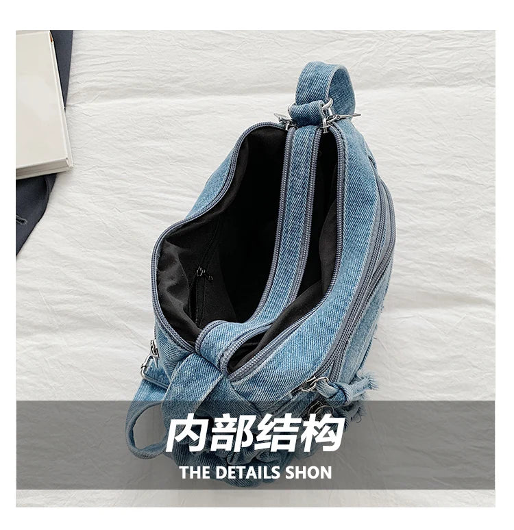 Fashion Casual Women's Crossbody Bag High Quality Denim Shoulder Bags Large Capacity Tote bags Multi Functional Women‘s Handbags