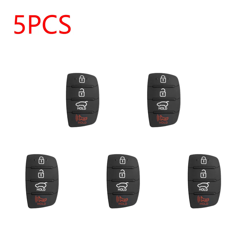 1-5Pcs Replacement Rubber Car 4Button Silicone Pad For Hyundai Tucson Santa fe / ix45 Sonata i40 Remote Car Repair Key Fob Shell
