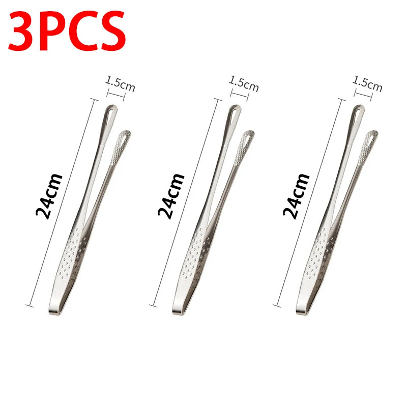 Stainless Steel Kitchen Tongs BBQ Grill Meat Barbecue Tongs Clip Food Utensils Cooking Tweezers Food Tongs CFQJ002