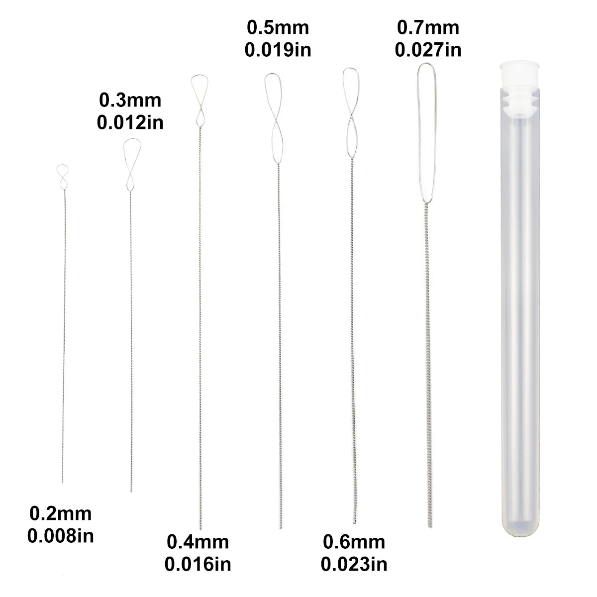 6Pcs/Lot 0.2-0.7mm Twisted Pin Stainless Steel Jewelry Beading Metal Needle For Bracelet Neckalce Handmade DIY Accessories Tools