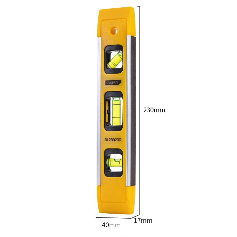 Deli 3-in-1 Portable Level Ruler High Precision Bubble Level Household Hardware Tools Woodworking Level Measuring Instruments