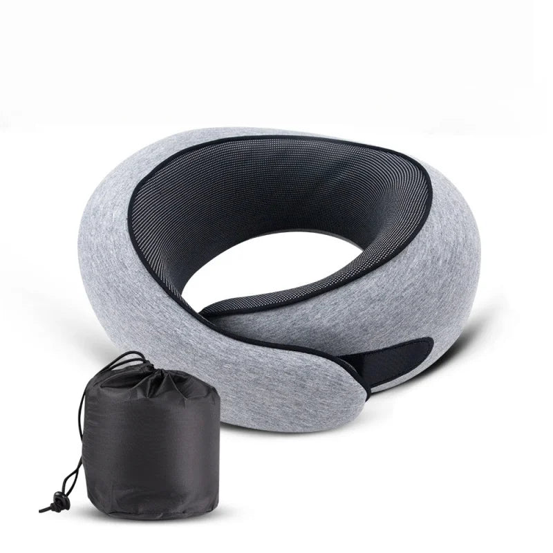 Portable U-shaped Travel Pillow 100% Memory Foam Snail Pillow Travel Neck Support Neck Pillow Adjustable Soft Noon Break Pillows