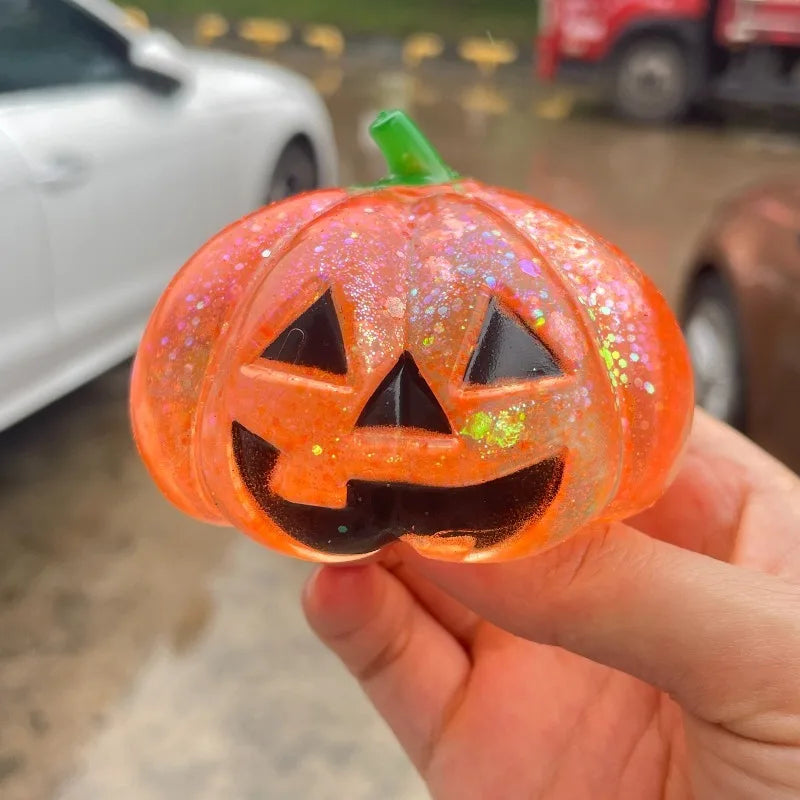 Halloween Pumpkin Maltose Stress Ball Squishy Toy Soft Stress Ball Slow Rebound Fidget Toy Stress Relief Funny Gift for Adults