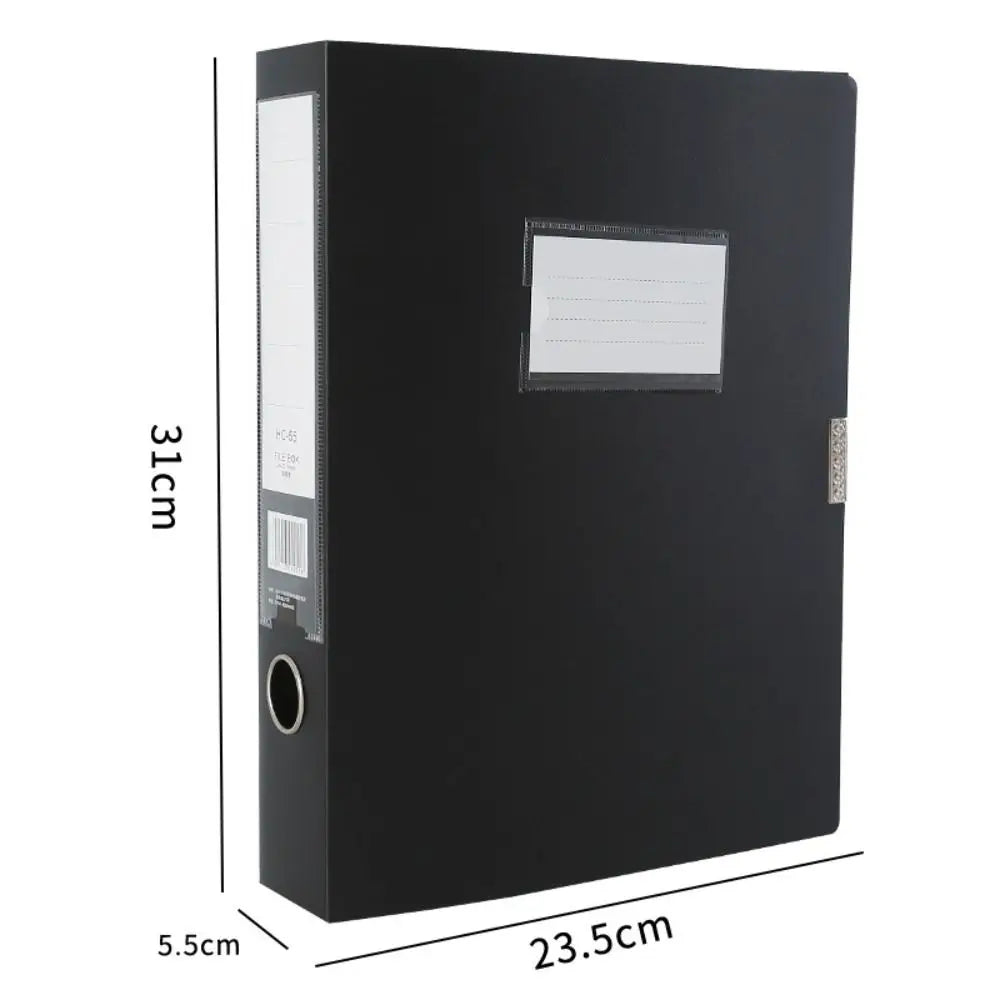 Desktop Black Blue A4 File Folder Dustproof PP Plastic Paper Storage Box Thickened Document Case Archives