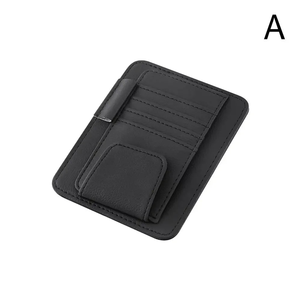 Car Sun Visor Organizer Multi-Pocket Business Card Storage Management Sunglasses Holder Visor Accessories Auto Interior