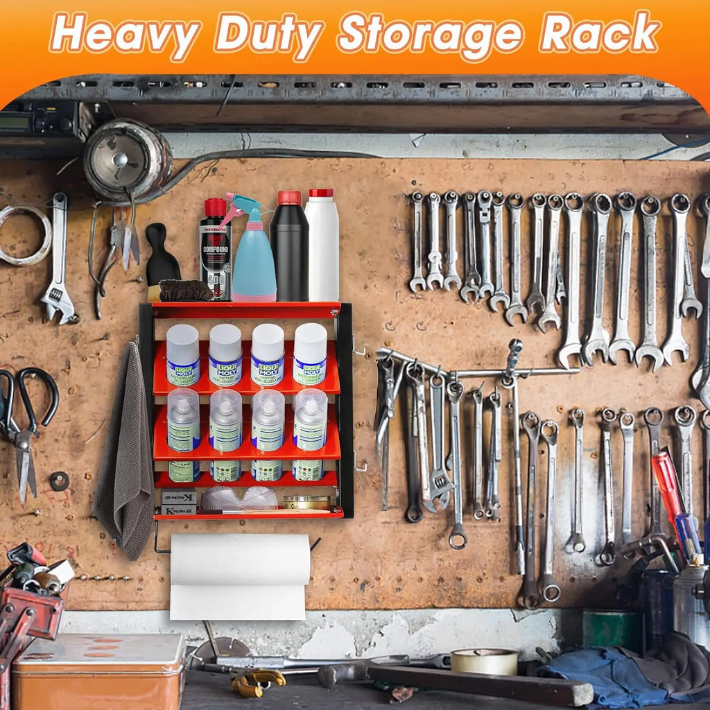 Spray Can Tool organizer Rack 3 Layers Wall Mount Heavy Duty Tool Shelf Spray Bottle Holder Workshop Garage Storage Tool Cabinet