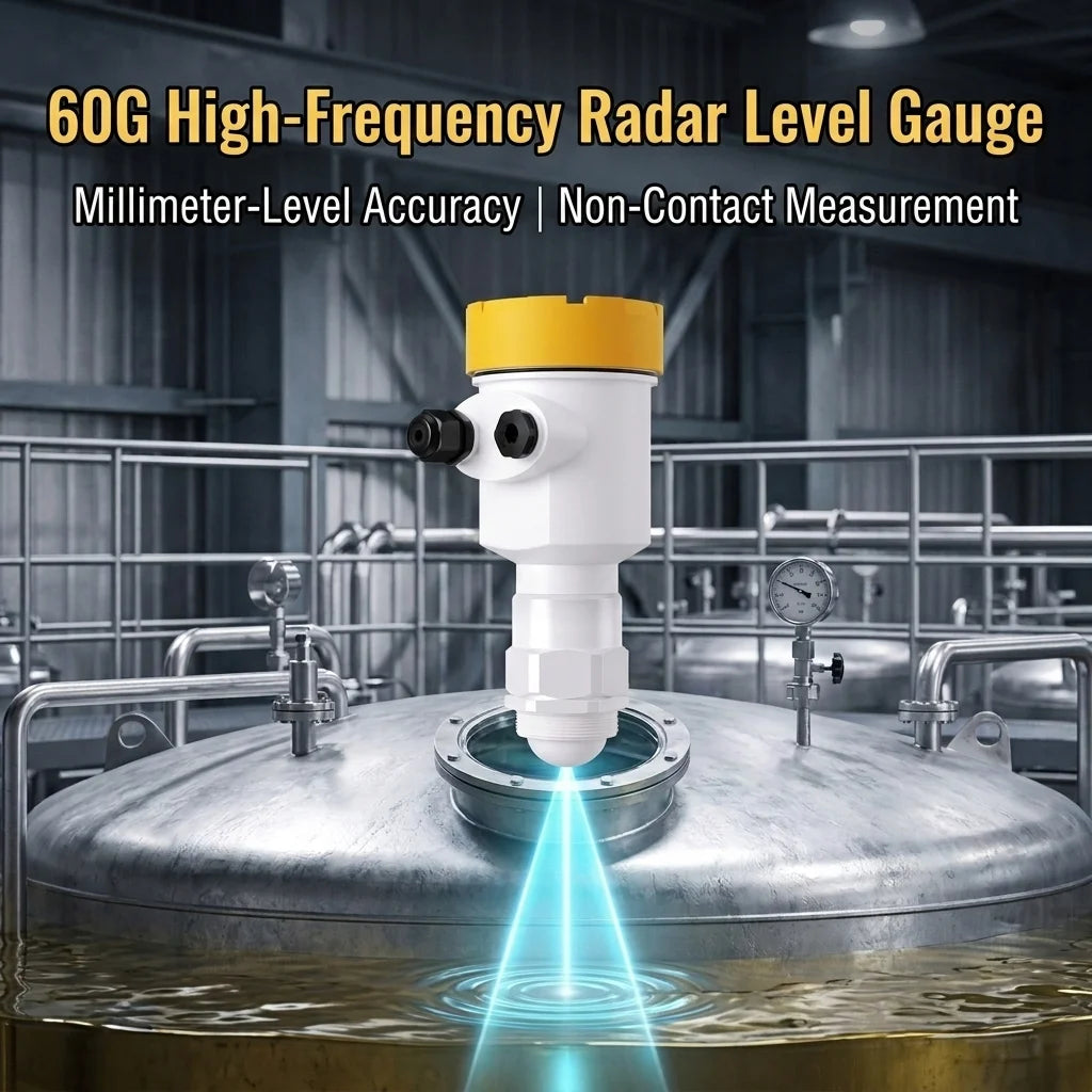 60G Water Radar Level Sensor  4-20ma RS485 0-20m Radar Level Transmitter for River Reservoir No contact Level Meter Gauge
