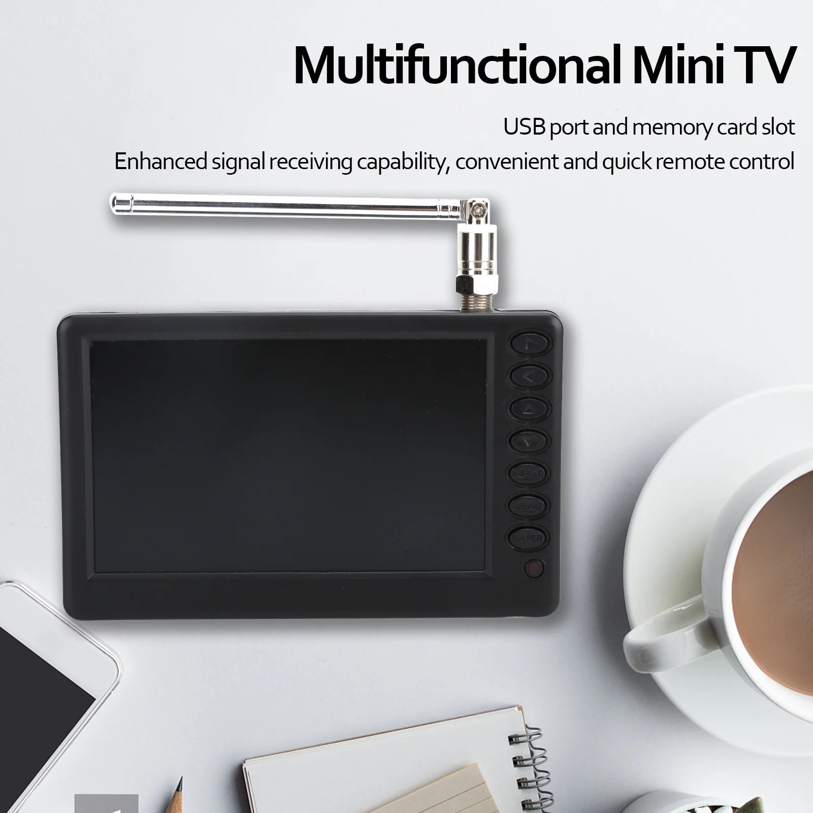 Digital Television Multifunctional Mini TV LEADSTAR 5‑Inch  Digital TV Portable FM ATV Bracket High‑Resolution Mini TV
