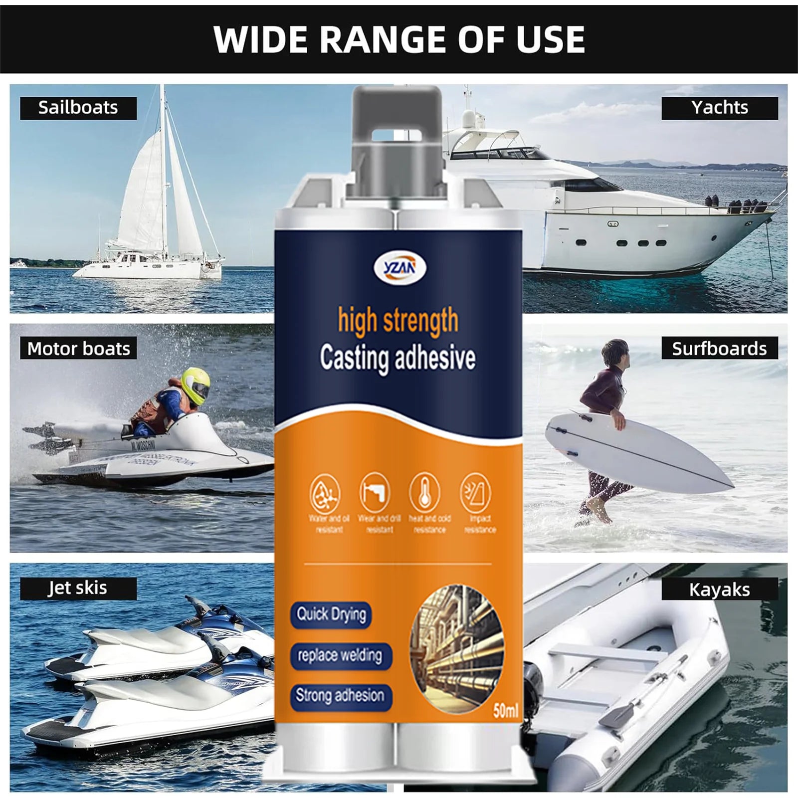 LOOLIFL new metal A B super glue, casting adhesive, plastic welding adhesive, waterproof sealant, epoxy resin adhesive, send glue injection tool, factory direct sales