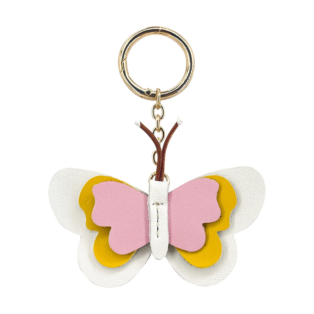 New Genuine Leather Butterfly Keychain Bag Pendant Gift Cute Car Key Ring Luggage Bag Parts Accessories For Women And Men