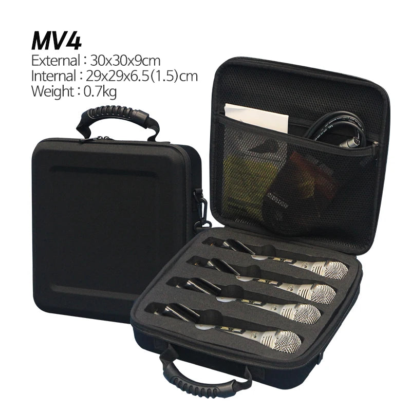 EVA WiredWireless Microphone Case Sound Equipment 4 Copies Horizontal Storage Microphone Case