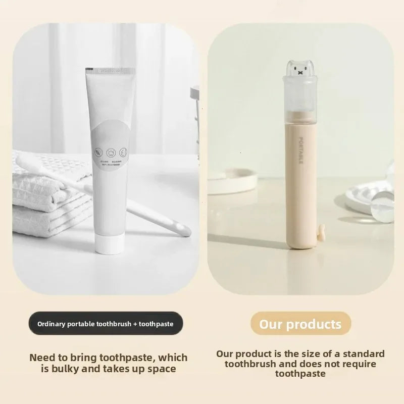 1 Piece - Convenient Toothbrush Travel Container, 2-in-1 Folding Toothbrush Set - Small and Convenient - Essential for Business