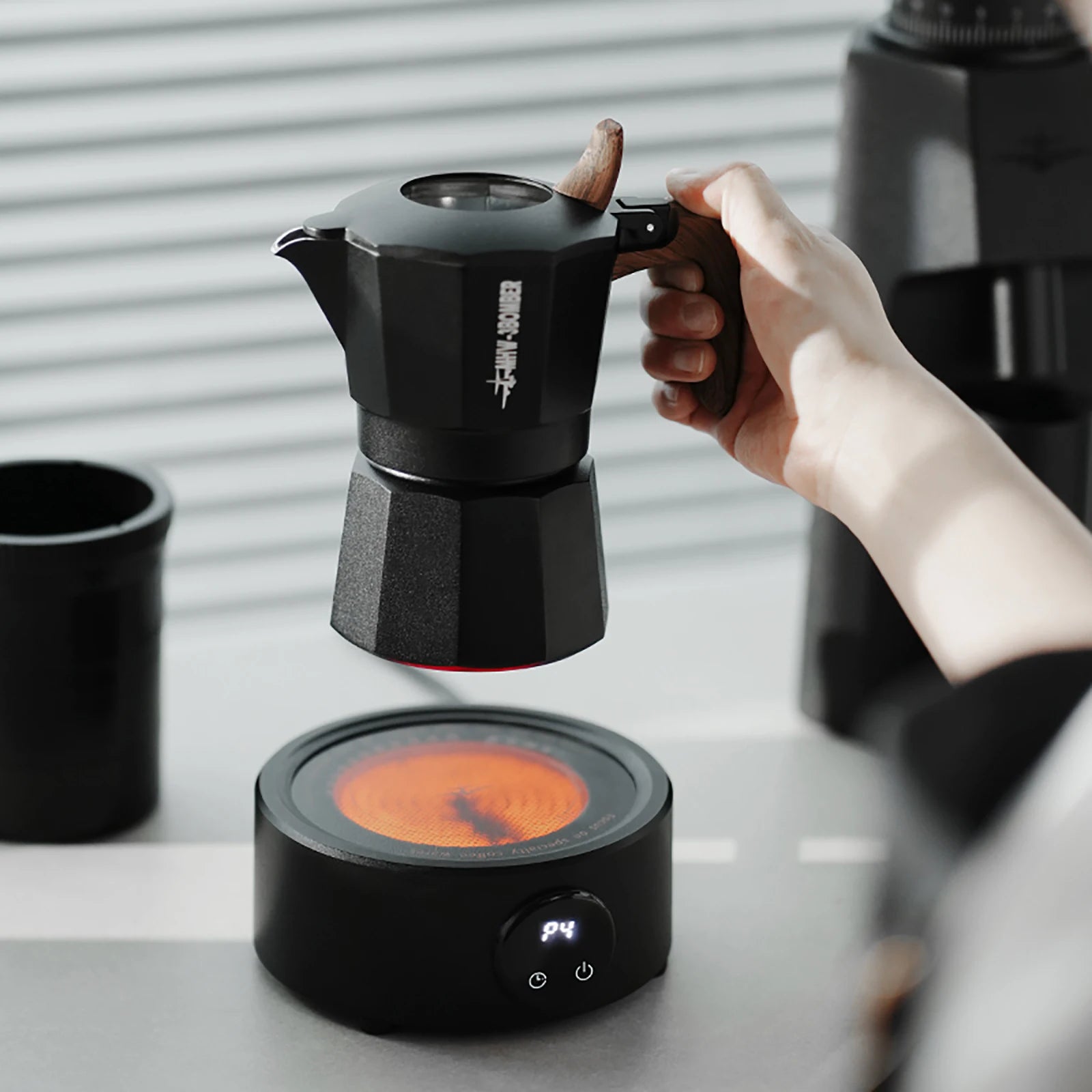 MHW-3BOMBER Ceramic Electric Heating Base Coffee Warmer Adjustable Temperature Hot Plate for Moka Pot Tea Kettle