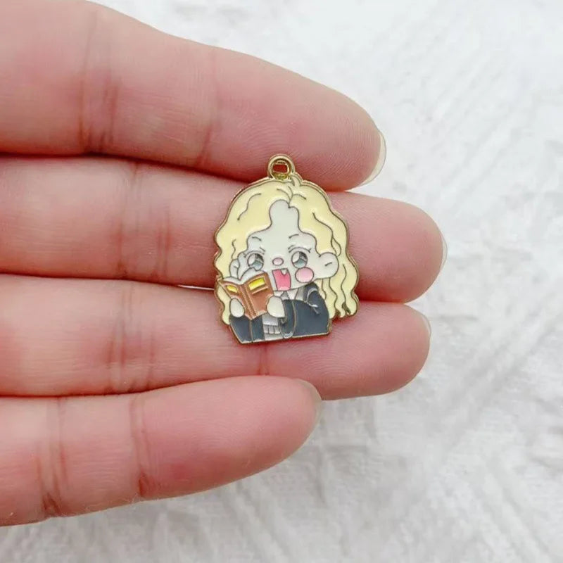 10pcs Cartoon Character Alloy Drip Oil Jewelry Accessories DIY Pendant Earrings Bracelet Keychain Necklace Pendant