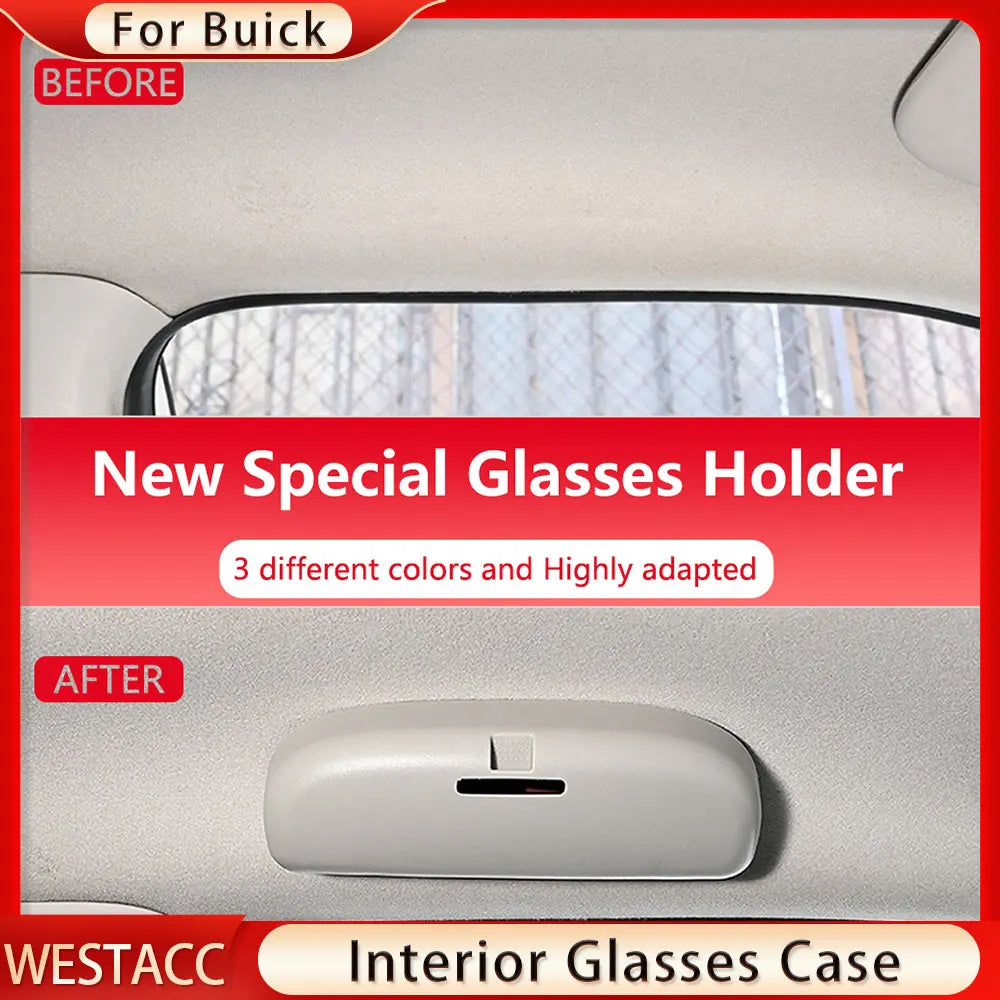 Car Glasses Holder Sunglasses Case Holder for Buick Encore Excelle Envision La Crosse Regal GS GL6 GL8 Glasses Box Accessories