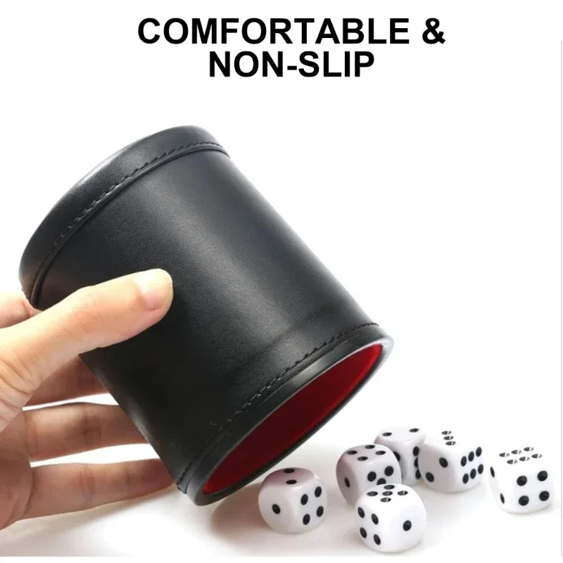 Dices Cup PU Leather Stable Comfortable Hand Feeling Dices Shake Container Cup Professional For Table Board Game
