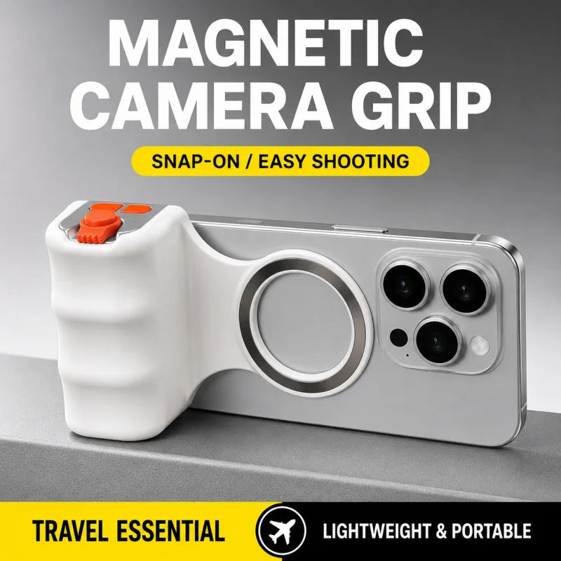 Magnetic Phone Camera Grip Wireless Shutter Remote Selfie Handle Handheld Stabilizer for Vlog Live Video Photo