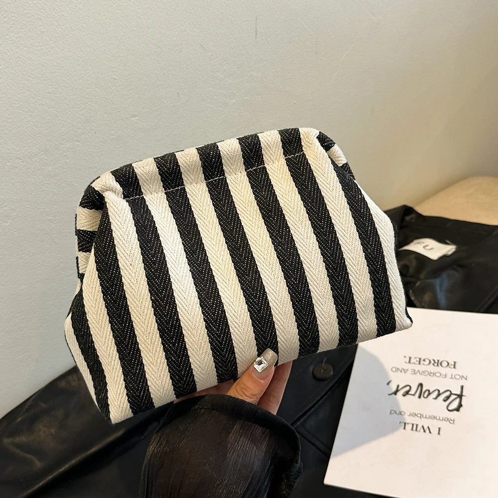 Summer Woven Crochet Purses for Women Beach Clutch Handbags 2024 Dumpling Hobo Casual Colorblock Bag Ladies Ruched Cloud Purse
