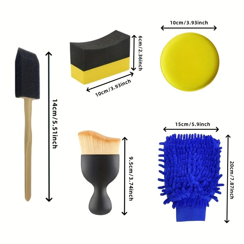 11Pcs Car Cleaning Tool Set Duster Pointed Hub Brush Long And Short Cleaning Brushes Suitable for Car Cleaning Tool