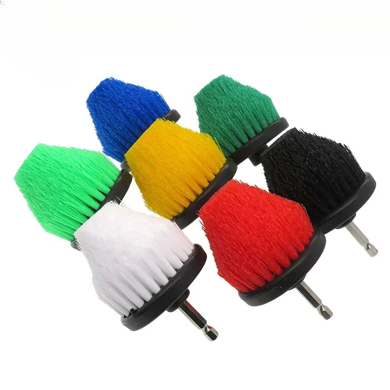 2.5''Electric Scrubber Brush Drill Extension Rod All Purpose Cleaner Car Detailing Brush 6 Color Tool Rim Brush Set Car Cleaning