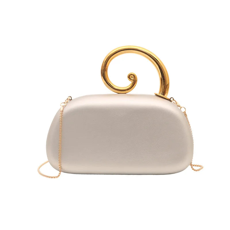 2026 New Fashion Design Irregular Handle Women's Evening Box Bag Luxury High End Party Clutch Handbag Bride Trend Crossbody Bag