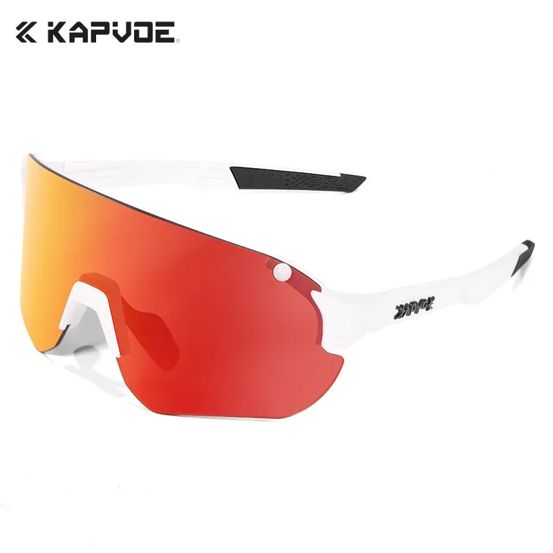 Kapvoe Photochromic Lightweight Cycling Glasses Men Rimless Sunglasses Road Bicycle MTB Bike Riding Sports Women Eyewear UV400