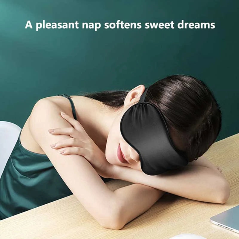 Soft Silk Sleep Eye Mask Light Blocking Breathable Eye Protection Zero Eye Pressure Adjustable Strap Skin-friendly Eye Covers