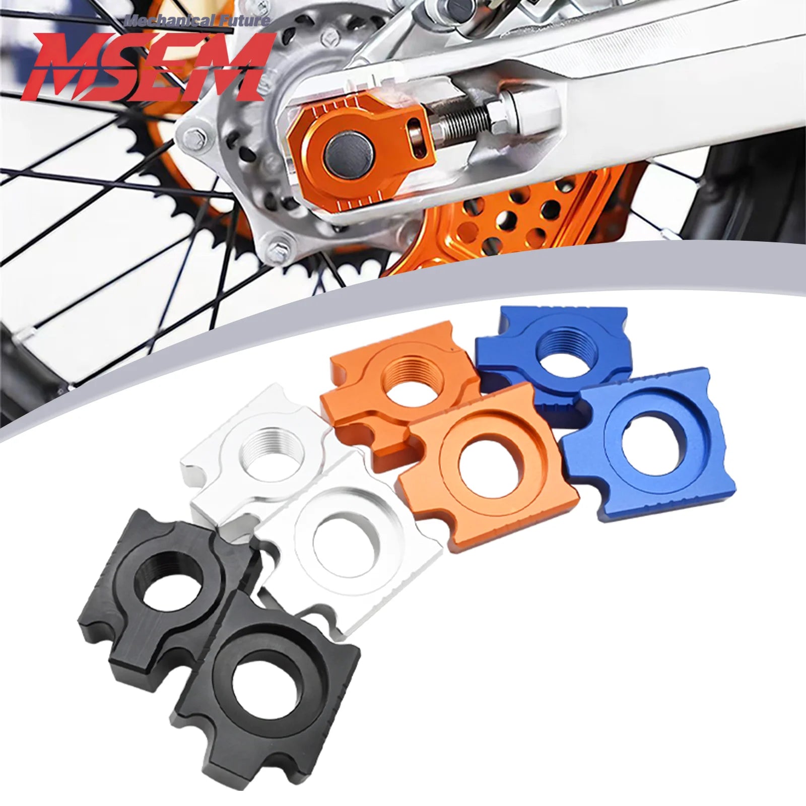 Motorcycle CNC Rear Axle Block Chain Tensioner Adjuster For Husqvarna TC/TE/TX/FC 125-450 and KTM 125-530 SX/SXF/XCF/XC/XCW 08-2