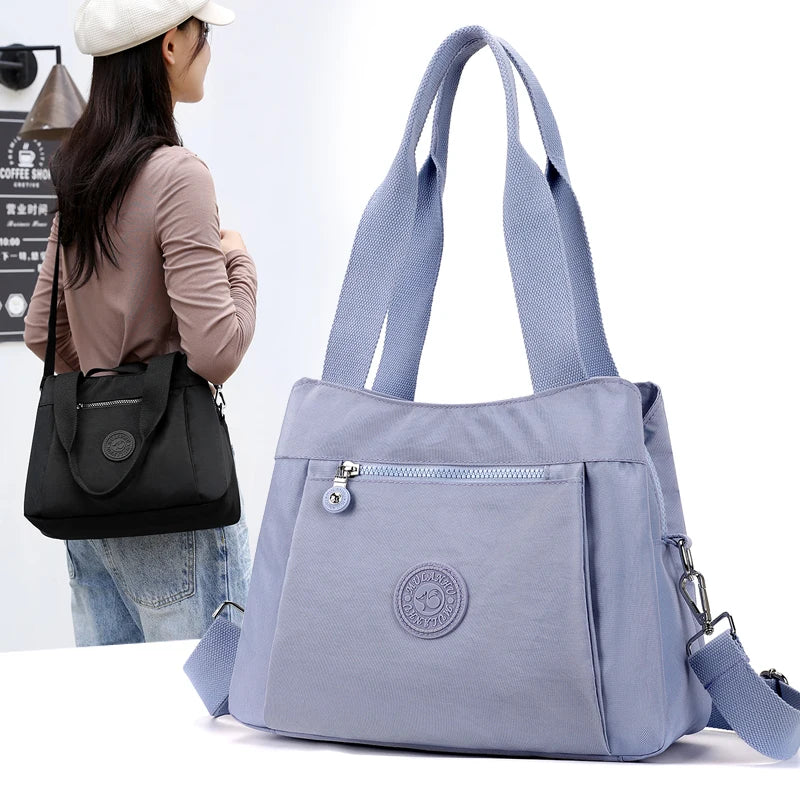 Women's Casual Nylon Crossbody Bag Travel Handbag Portable Business Tote Outdoor Purse Satchel Shoulder Bag for Everyday Use