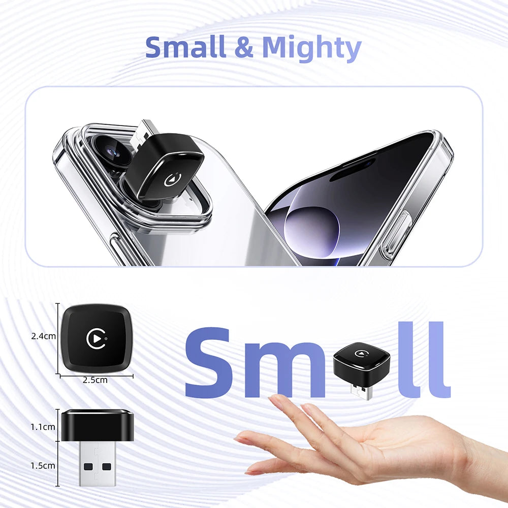 NEW Wired to Wireless Carplay Android Auto 2in1 Mini Adapter Dongle Auto Connect Plug&Play Bluetooth WiFi Universal Mini Box
