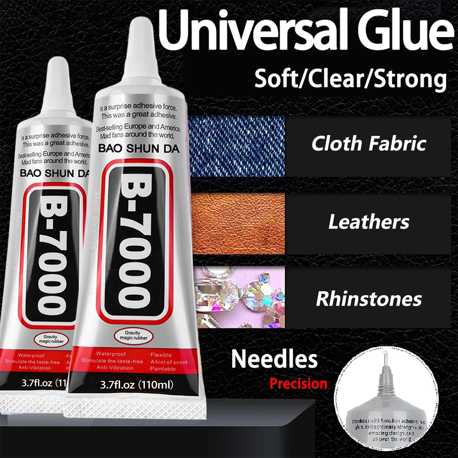 Jewelry Glue (110g) B7000/T7000 for DIY Jewelry, Mobile Phones, Metal, and Glass—Waterproof Transparent/Black Adhesive