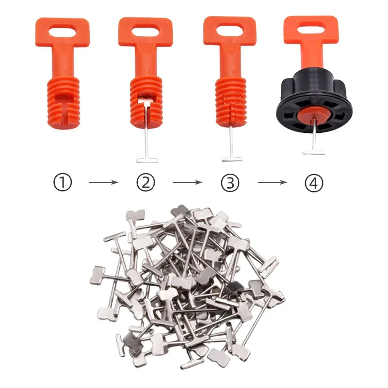 50pcs/lot Tiles Leveling System Level Wedges Tile Spacers for Flooring Wall Replaceable Leveler Tools with Locator Spacers Plier