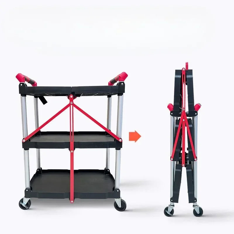 Aluminium Alloy Foldable Tool Storage Cabinet Trolley Wheel Portable Outdoor Non-slip Handle Waterproof Tools Packaging Cabinet