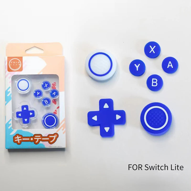 New Design Silicone Soft D-pad Cross Button ABXY Key Sticker Skin Case For Switch Lite NS lite Joy-con Thumb Stick Cap Cover