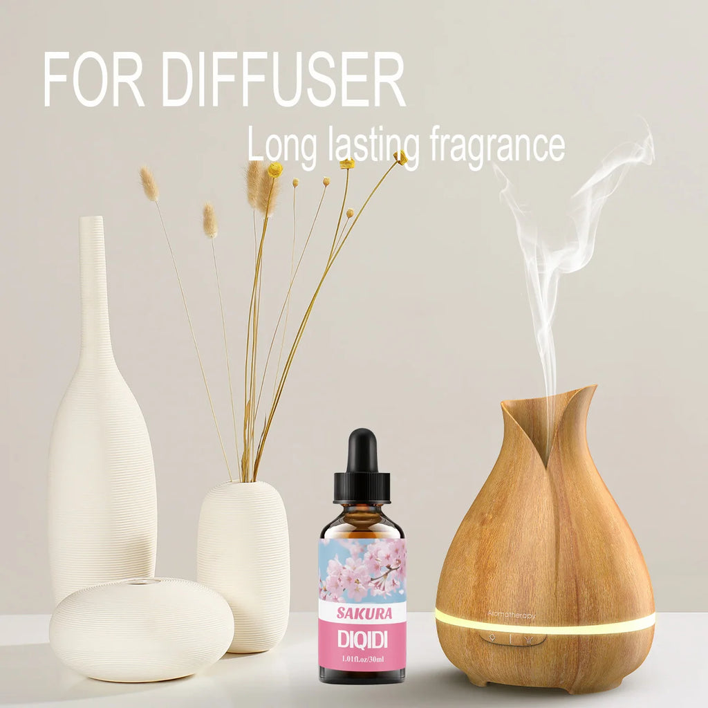 2Pcs Sakura Essential Oil Set, Christmas Essential Oil, Aromatherapy Home Fragrance Oil, Diffuser, Humidifier, Multi-Function