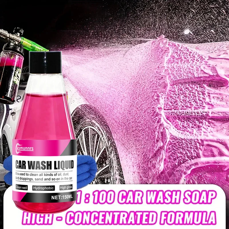 1:100 High Concentrate Pink Foam Car Wash Wax Neutral PH Formula, Safe for Car Paint. Universal Paint Protection for All Vehicle