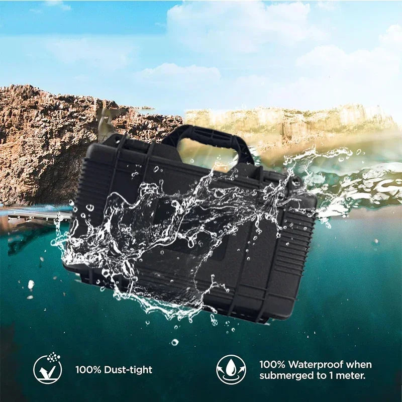 Waterproof Hard Carry Tool Box Shockproof Safety Instrument Toolbox Garage Organizer Pelican Style Case For Equipment Storage